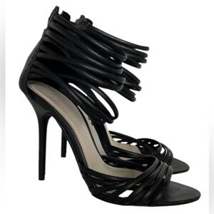 Herve Leger Black Strappy Heels